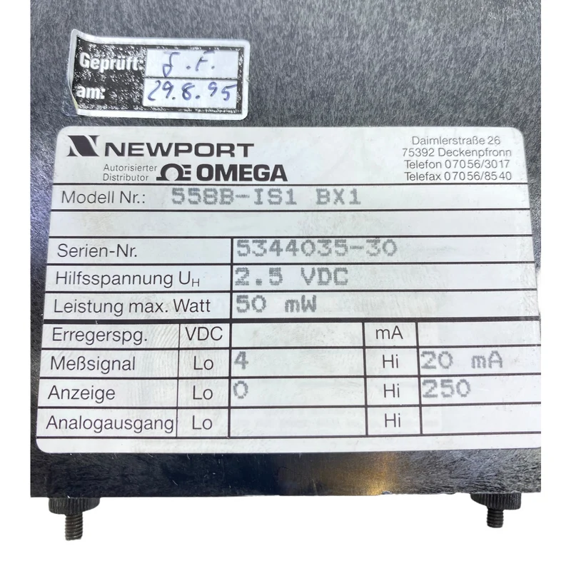 Omega 558B-1S1 Bx1 Anzeige 2,5V DC 50mW 20mA