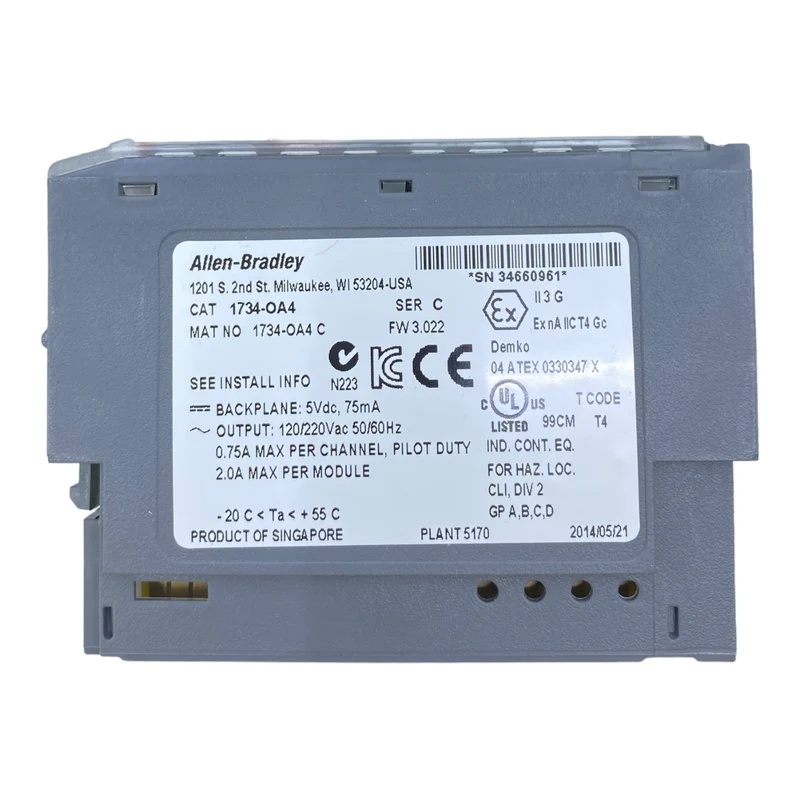 Allen-Bradley 1734-OA4 Digitales Ausgangsmodul 120/220V AC 50/60Hz / 5V DC 75 mA