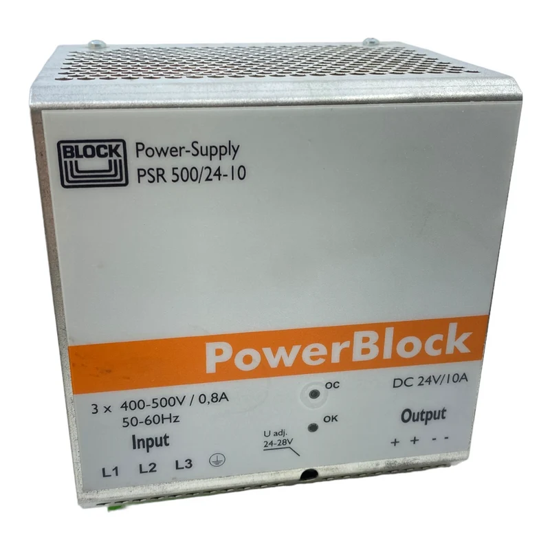 Block PSR500/24-10 Netzteil 3x 400-500V / 0,8A DC 24V/10A 50-60Hz