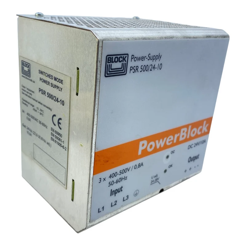Block PSR500/24-10 Netzteil 3x 400-500V / 0,8A DC 24V/10A 50-60Hz