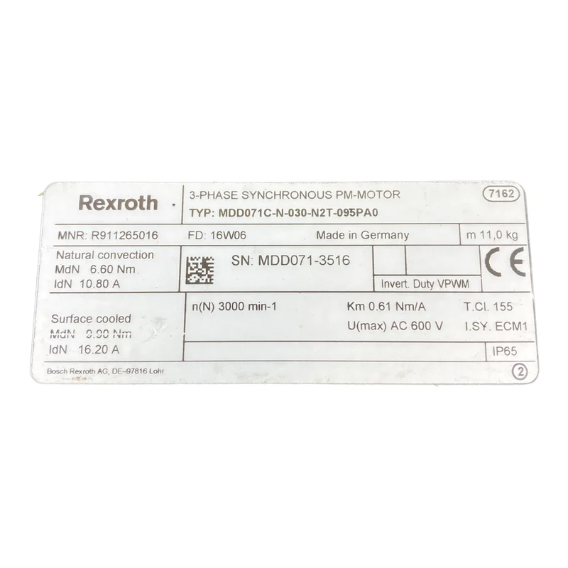 Indramat MDD071C-N-030-N2T-095PA0 Servomotor AC 600 V