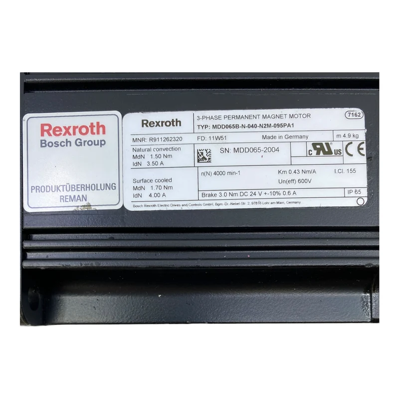 Indramat MDD065B-N-040-N2M-095PA1 Servomotor 24V DC 0.6 A