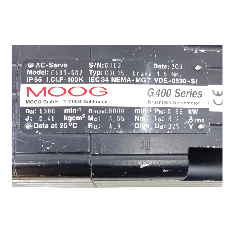 Moog G3L15 Servomotor 24 VDC 0.95 KW