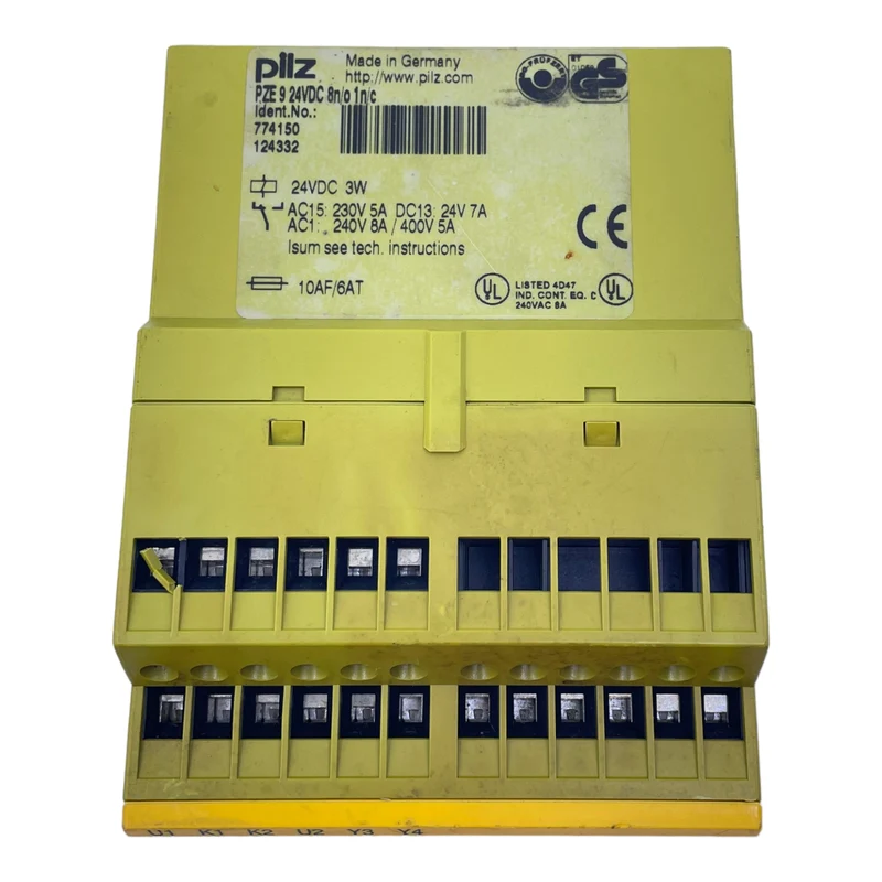 Pilz PZE9 Sicherheitsrelais 774150124332 24VDC 3W 230V 5A 240V 8A 400 5A 24V 7A