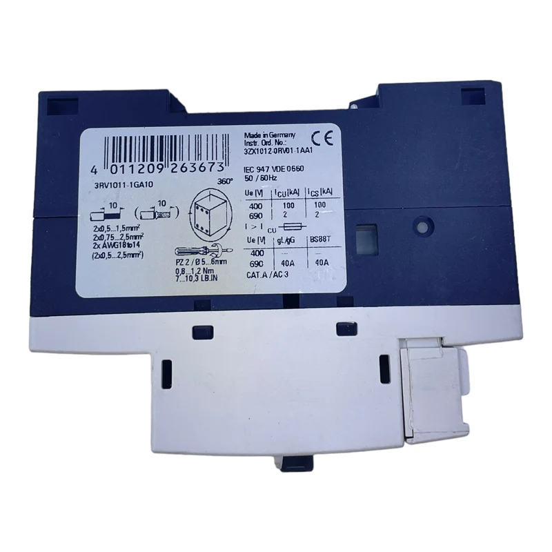 Siemens 3RV1011-1GA10 Motorschutzschalter 4,5→6,3 A Sirius Innovation 3RV1