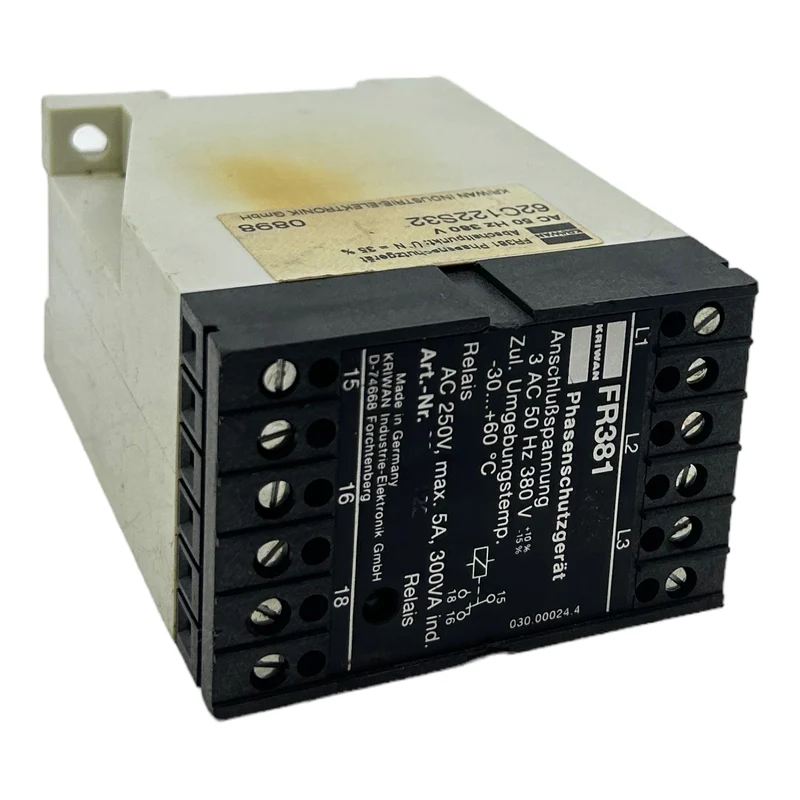Kriwan FR381 Phasenschutzgerät 62C122S32 380V AC 3AC 50Hz 300VA 5A 250V AC