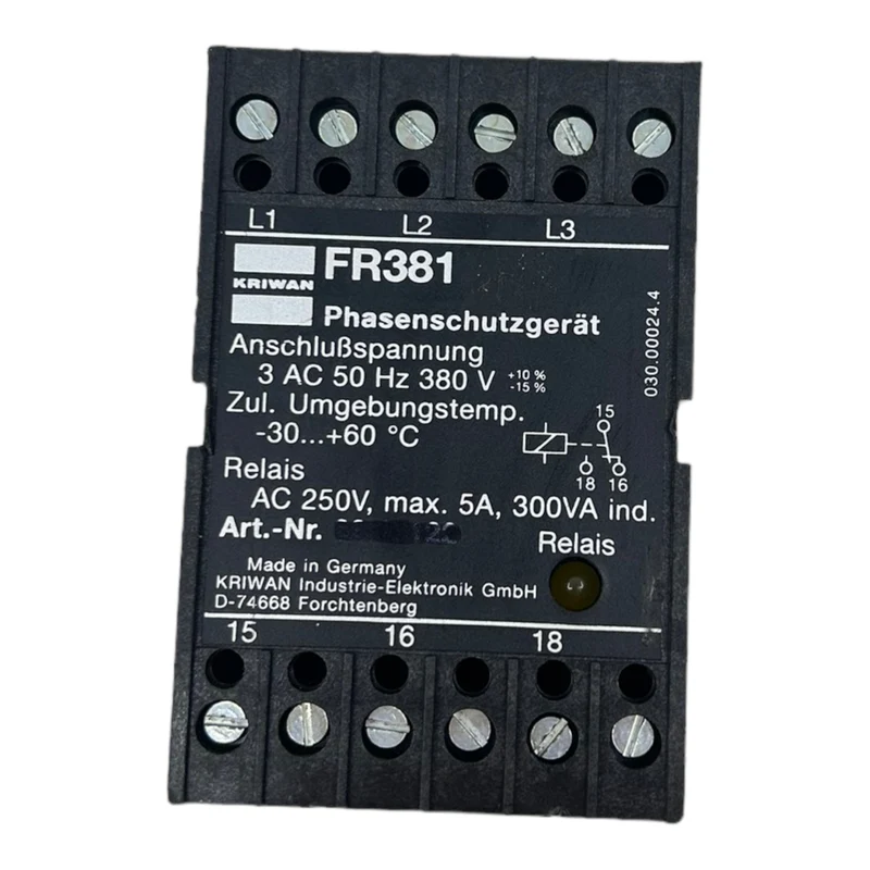 Kriwan FR381 Phasenschutzgerät 62C122S32 380V AC 3AC 50Hz 300VA 5A 250V AC