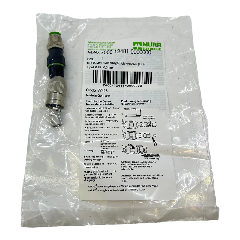 Murr 7000-12481-0000000 Mosa M12 Steckverbinder VE:2Stk.