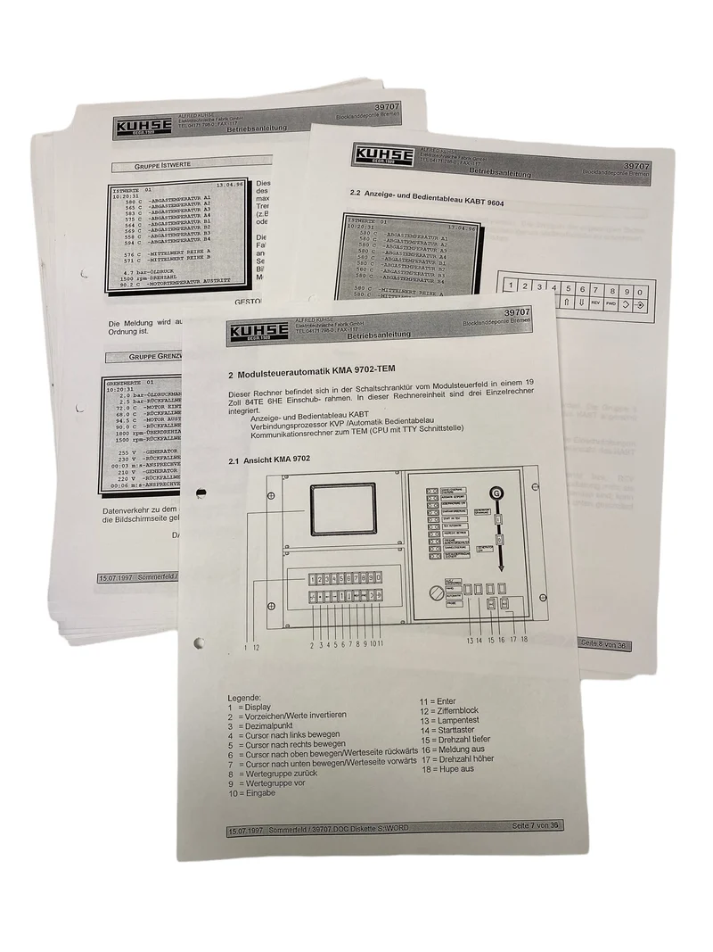 Kuhse KMA9702-TEM Modulsteuerautomatik, NT05/04 NT+-12/02 und diverse Platinen
