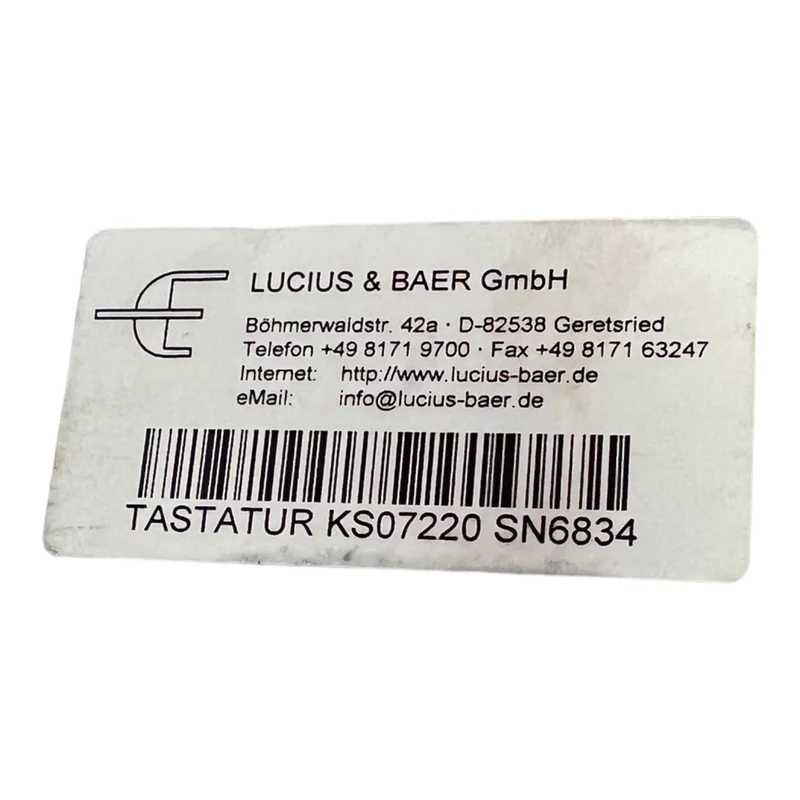 Lucius&Baer KS07220 Tastatur SN6837 Bedieneinheit