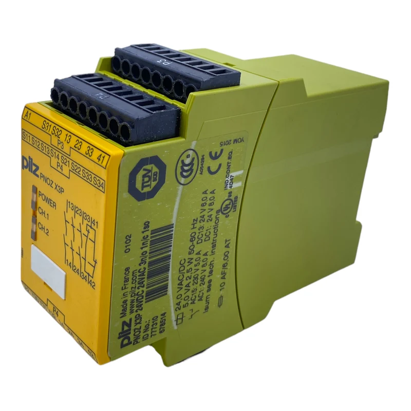 Pilz PNOZX3P Sicherheitsrelais 777310 24-240V AC/DC 5,0VA 2,5W 50-60Hz 3n/o 1n/c