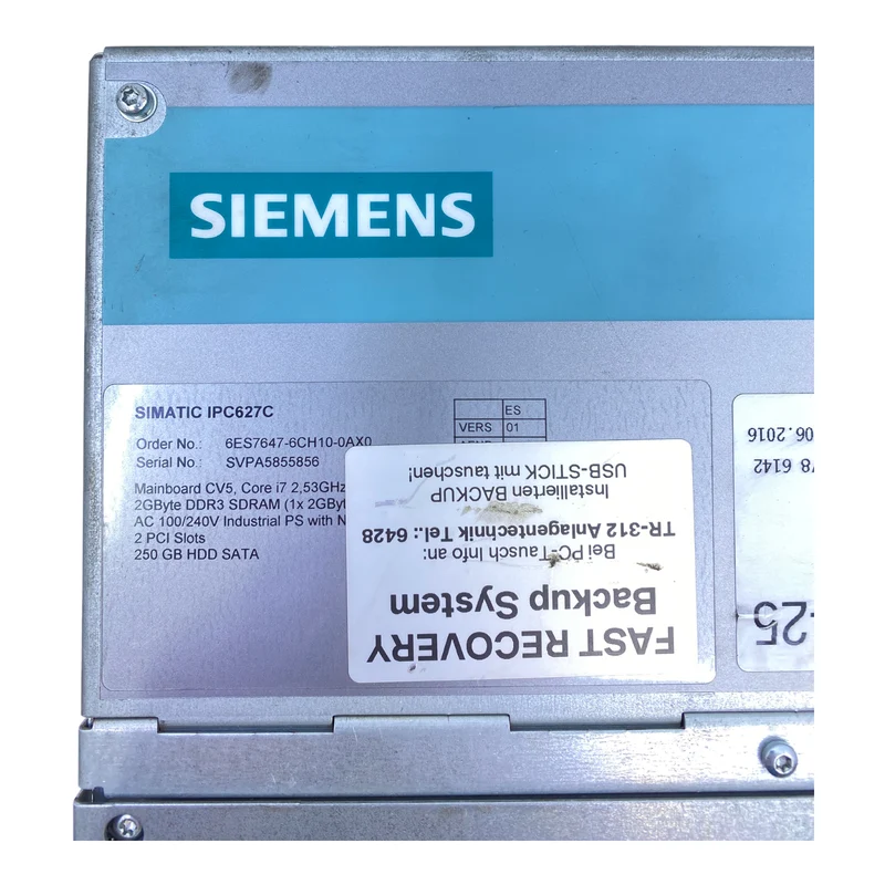 Siemens 6ES7647-6CH10-0AX0 Simatic Box PC 100/240V AC