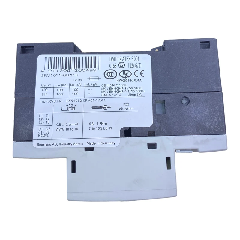 Siemens 3RV1011-0HA10 Motorschutzschalter 0,55-0,8A 50Hz 3-polig