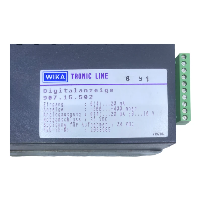 WIKA 907.15.502 Digitalanzeige 4…20mA 24V DC