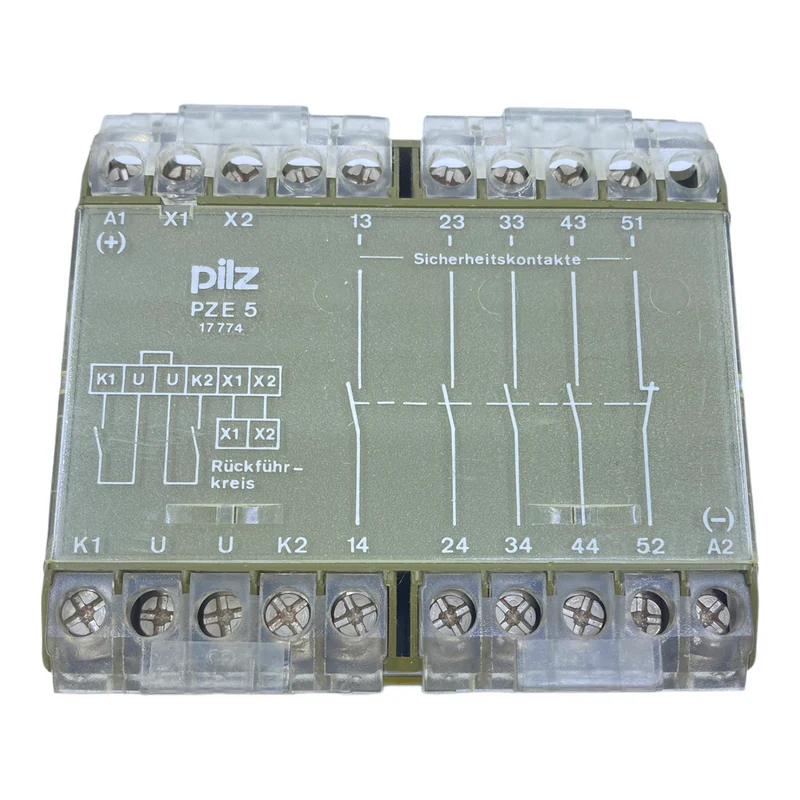 PILZ PZE/5 Sicherheitsrelais 17774 24V DC 4S 1Ö 3,5VA 250/400V AC 8/5A Relais