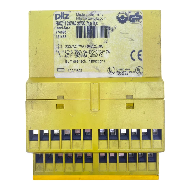 Pilz PNOZ11 Sicherheitsrelais 774086 230V AC 24V DC 4W 7n/o 1n/c - Industrie