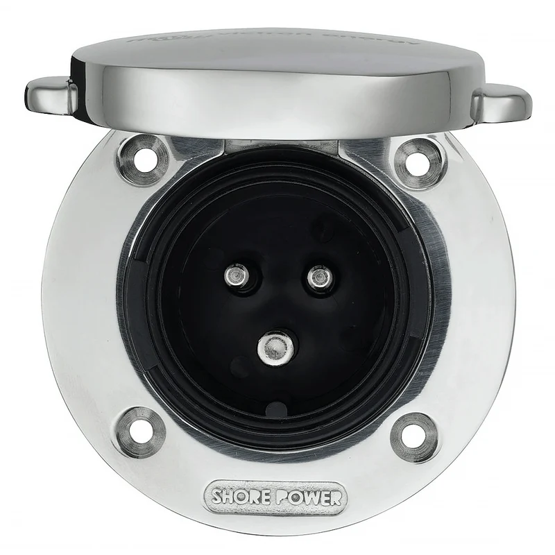 Victron 16A 250 V Edelstahl Landstrom Einbau-Steckdose mit Abdeckung