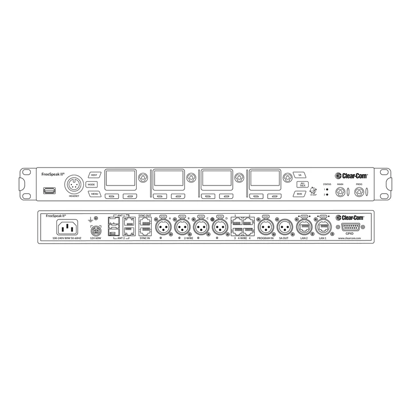 Clear-Com FSII-BASE-II-10 FreeSpeak II Wireless Intercom Base Station