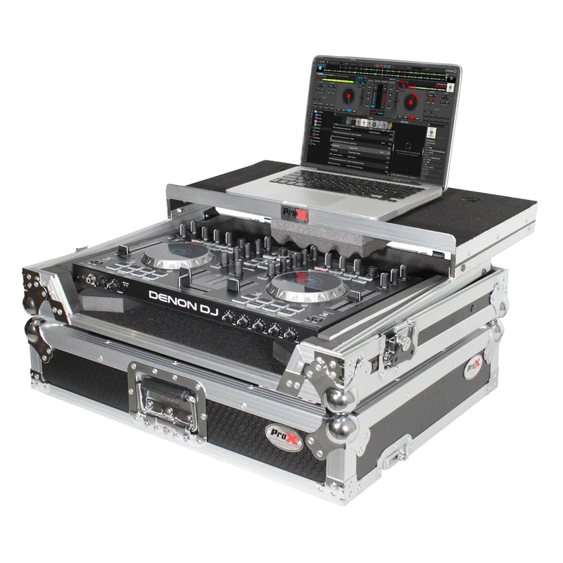 ProX Universal DJ Controller Case Flight Road Case With Laptop Shelf | Medium
