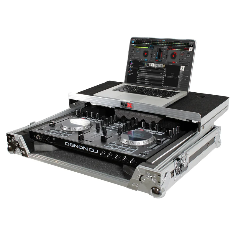 ProX Universal DJ Controller Case Flight Road Case With Laptop Shelf | Medium