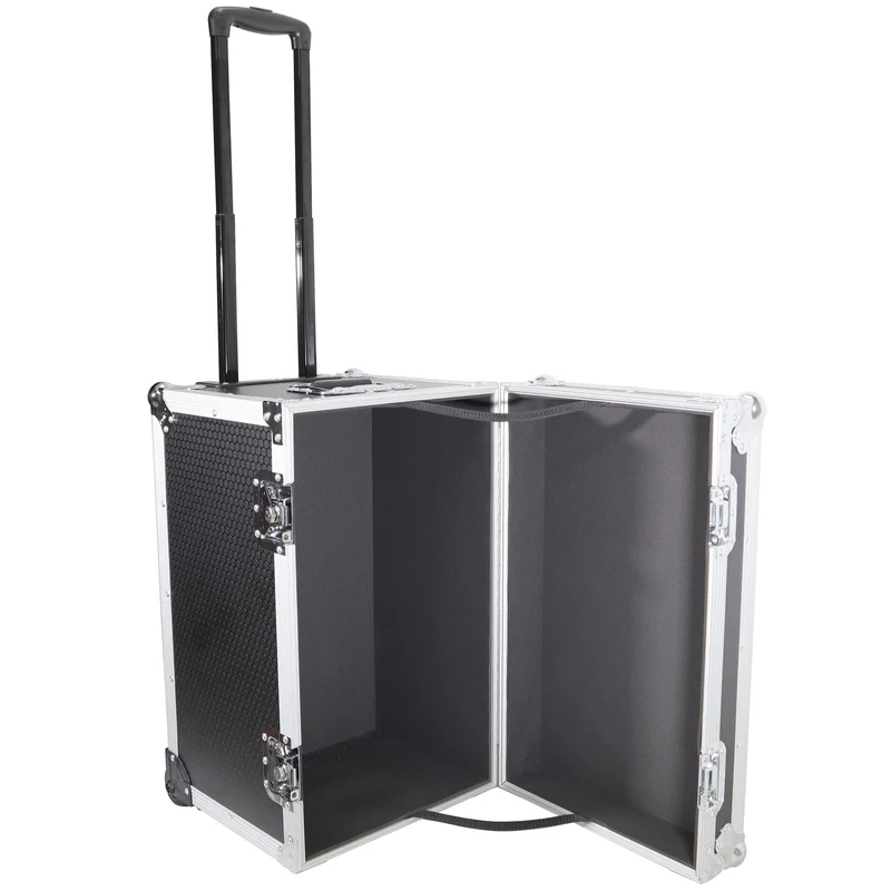 ProX Utility Trunk Storage Case ATA Road Case With Foam | Small (17 in x 24.5 in x 15 in) | Retractable | Low-Profile Recessed Wheels