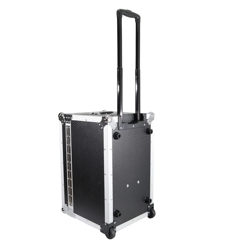 ProX Utility Trunk Storage Case ATA Road Case With Foam | Small (17 in x 24.5 in x 15 in) | Retractable | Low-Profile Recessed Wheels