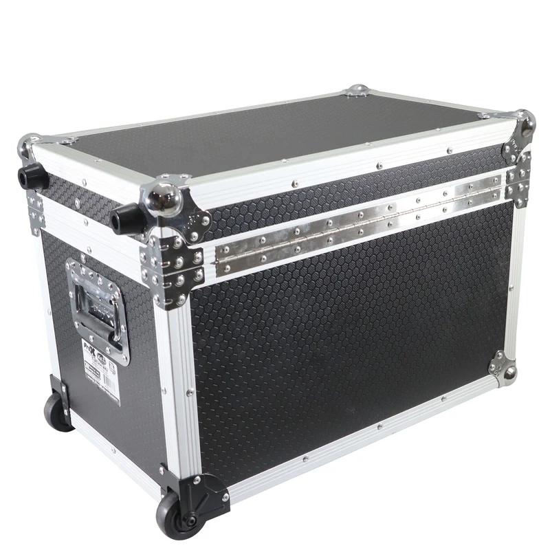 ProX Utility Trunk Storage Case ATA Road Case With Foam | Small (17 in x 24.5 in x 15 in) | Retractable | Low-Profile Recessed Wheels