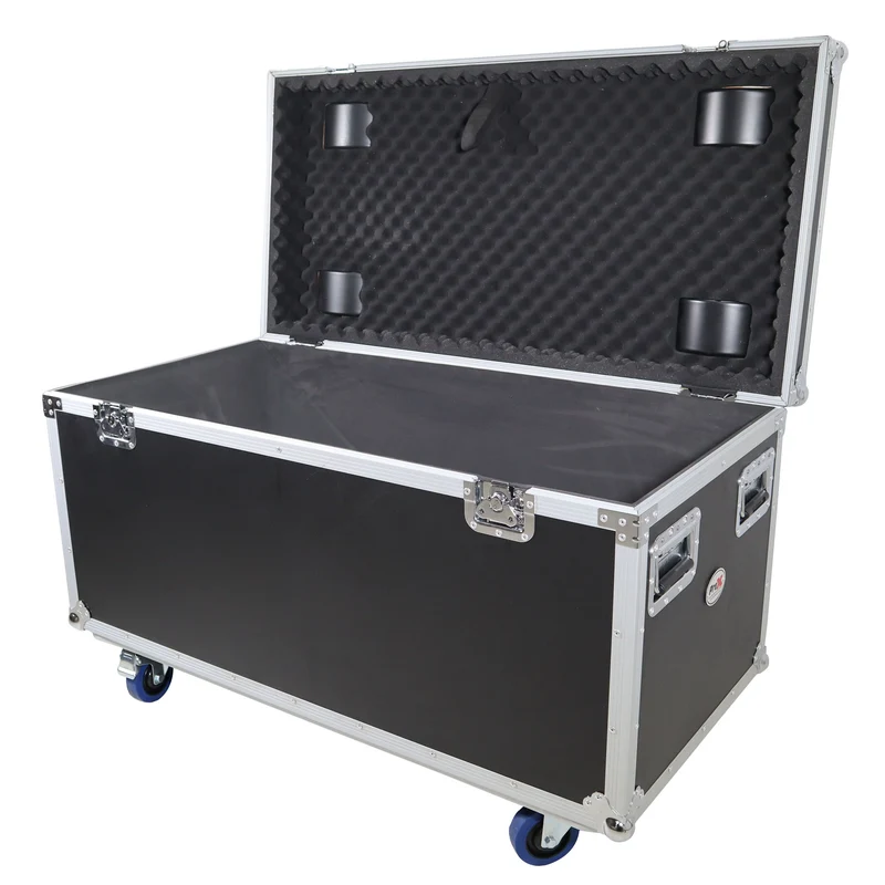 ProX Utility Trunk Storage Case ATA Road Case With Foam | Large (21.5 in x 44 in x 21 in) | Recessed Spring-Loaded | 4" Casters (2 Locking)