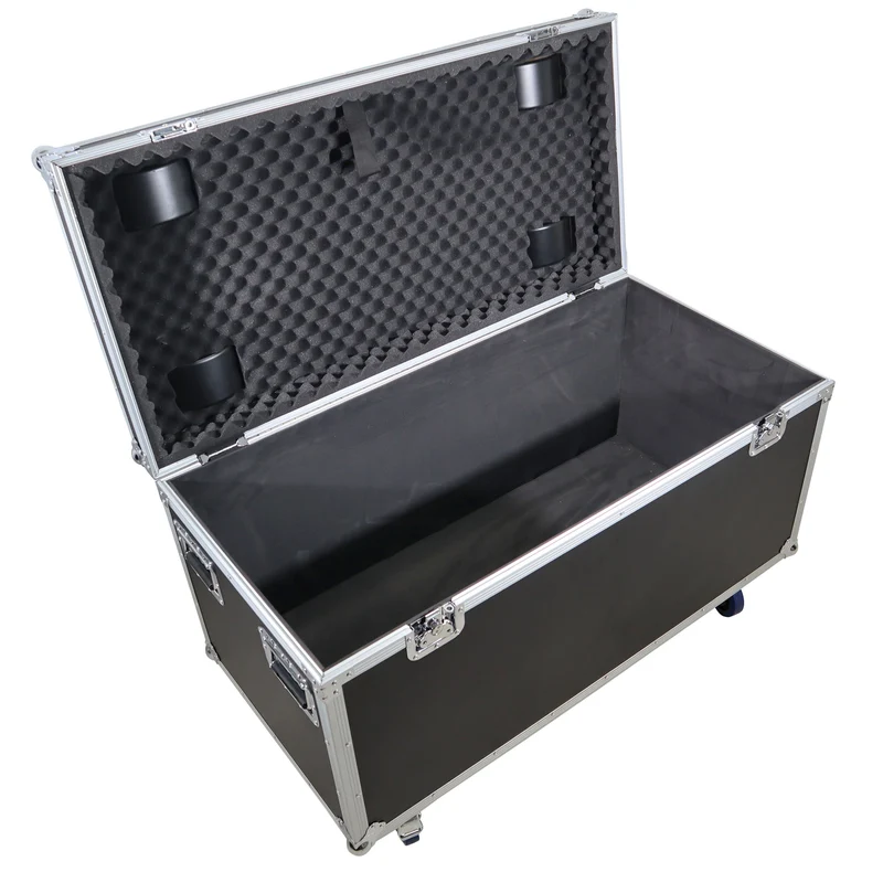 ProX Utility Trunk Storage Case ATA Road Case With Foam | Large (21.5 in x 44 in x 21 in) | Recessed Spring-Loaded | 4" Casters (2 Locking)