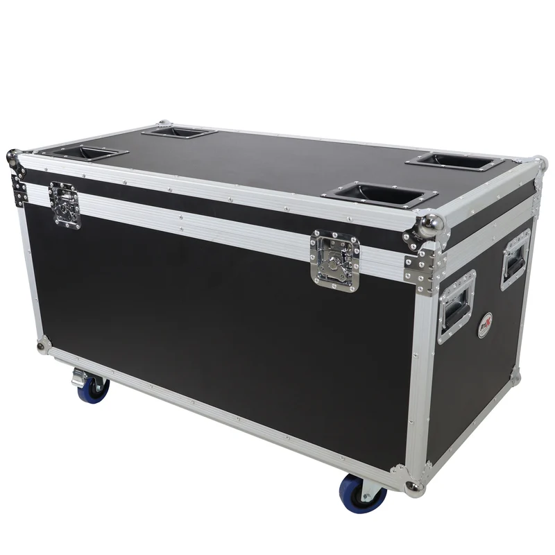 ProX Utility Trunk Storage Case ATA Road Case With Foam | Large (21.5 in x 44 in x 21 in) | Recessed Spring-Loaded | 4" Casters (2 Locking)