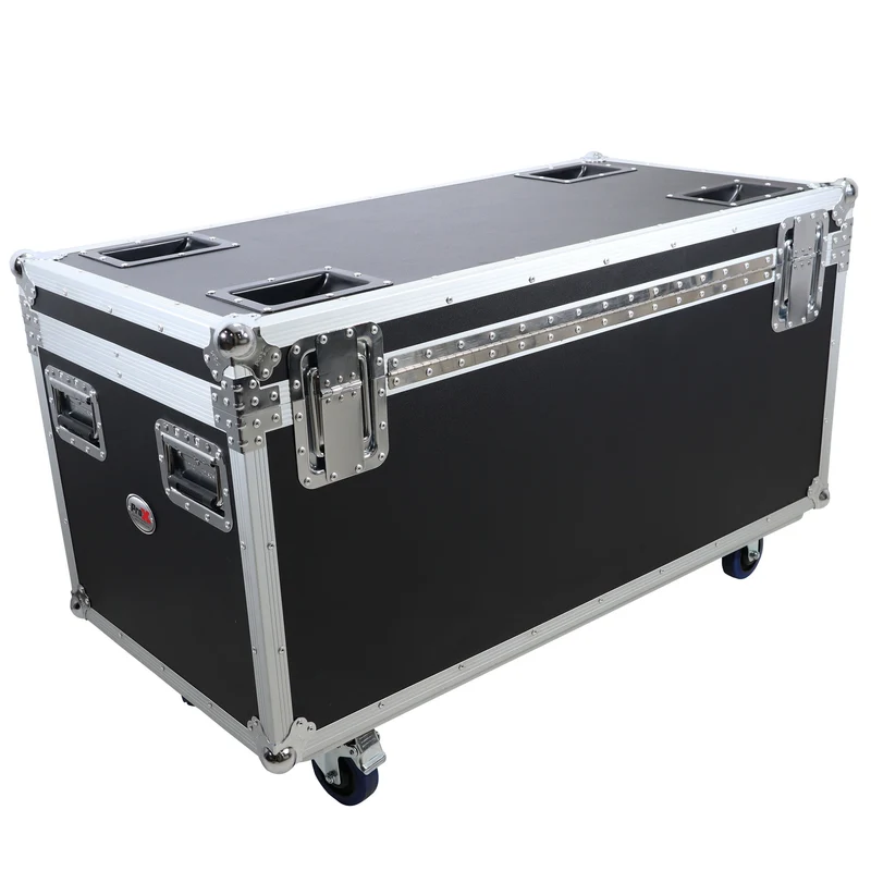 ProX Utility Trunk Storage Case ATA Road Case With Foam | Large (21.5 in x 44 in x 21 in) | Recessed Spring-Loaded | 4" Casters (2 Locking)