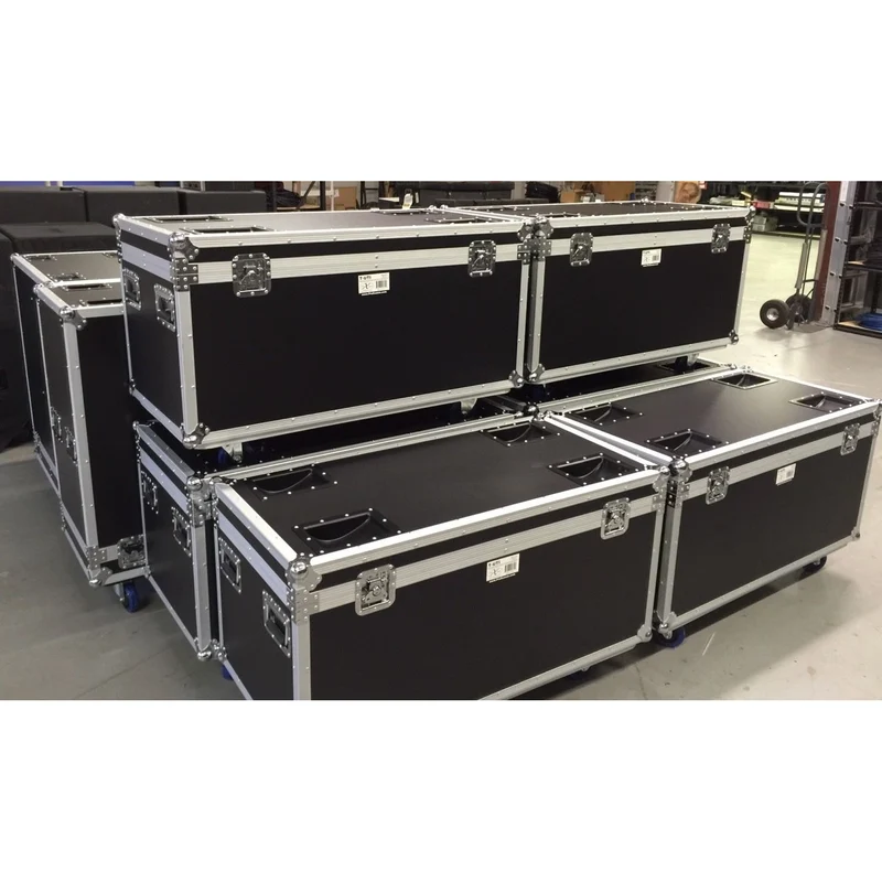 ProX Utility Trunk Storage Case ATA Road Case With Foam | Large (21.5 in x 44 in x 21 in) | Recessed Spring-Loaded | 4" Casters (2 Locking)