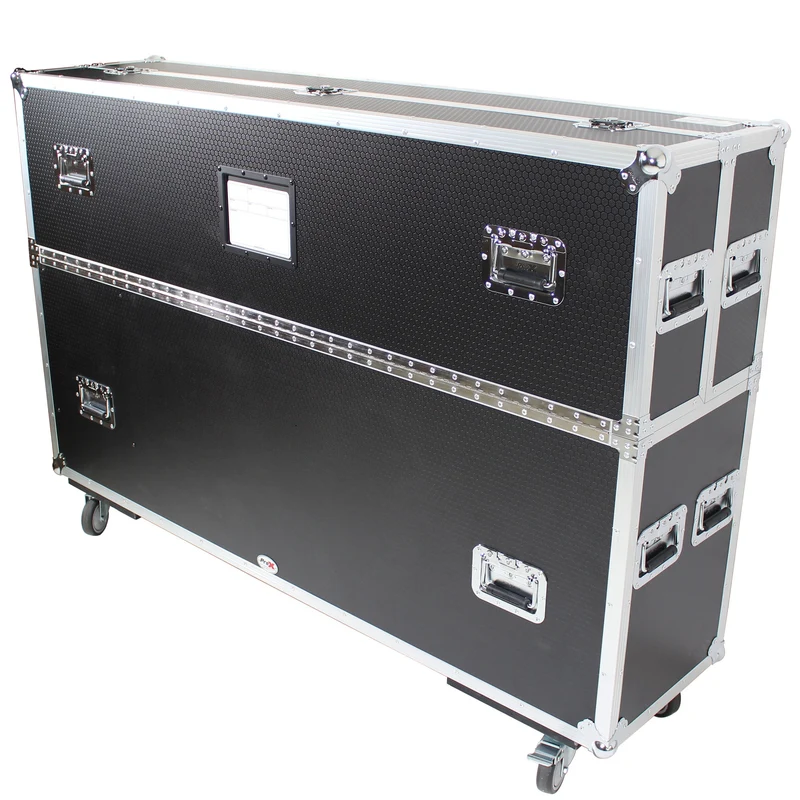 ProX Universal Dual Flat Panel Monitor Flight Case ATA Road Case | 55 in to 70 in