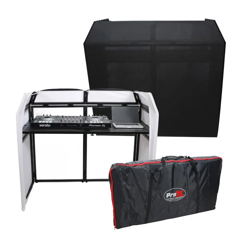ProX XF-MESAMK2 Folding DJ Facade Table Station With Scrims