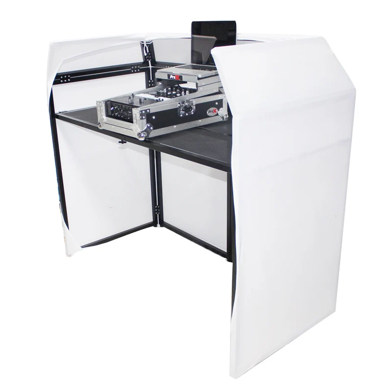 ProX XF-MESAMK2 Folding DJ Facade Table Station With Scrims