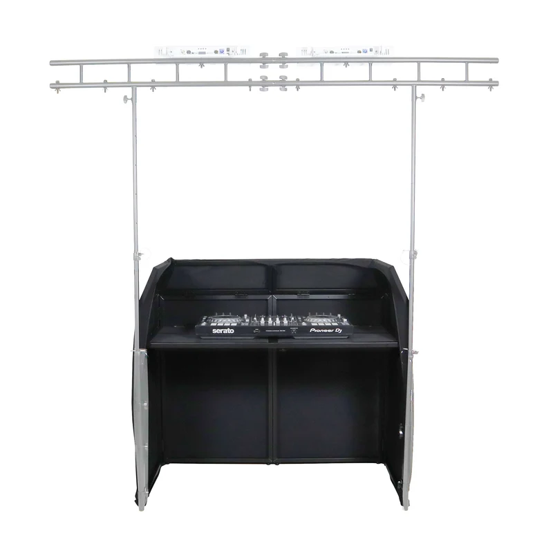 ProX XF-MESAMK2 Folding DJ Facade Table Station With Scrims