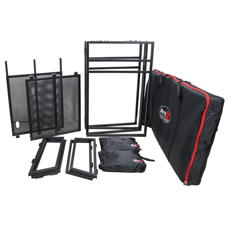 ProX XF-MESAMK2 Folding DJ Facade Table Station With Scrims
