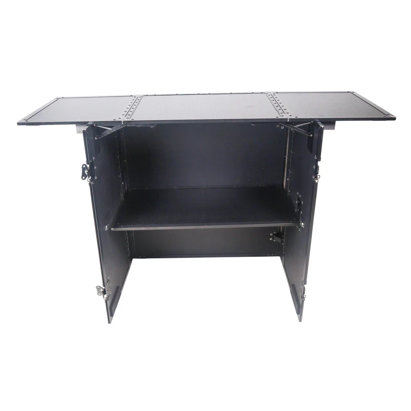 ProX XS-DJSTNBL Folding DJ Workstation Table With Rolling Wheels