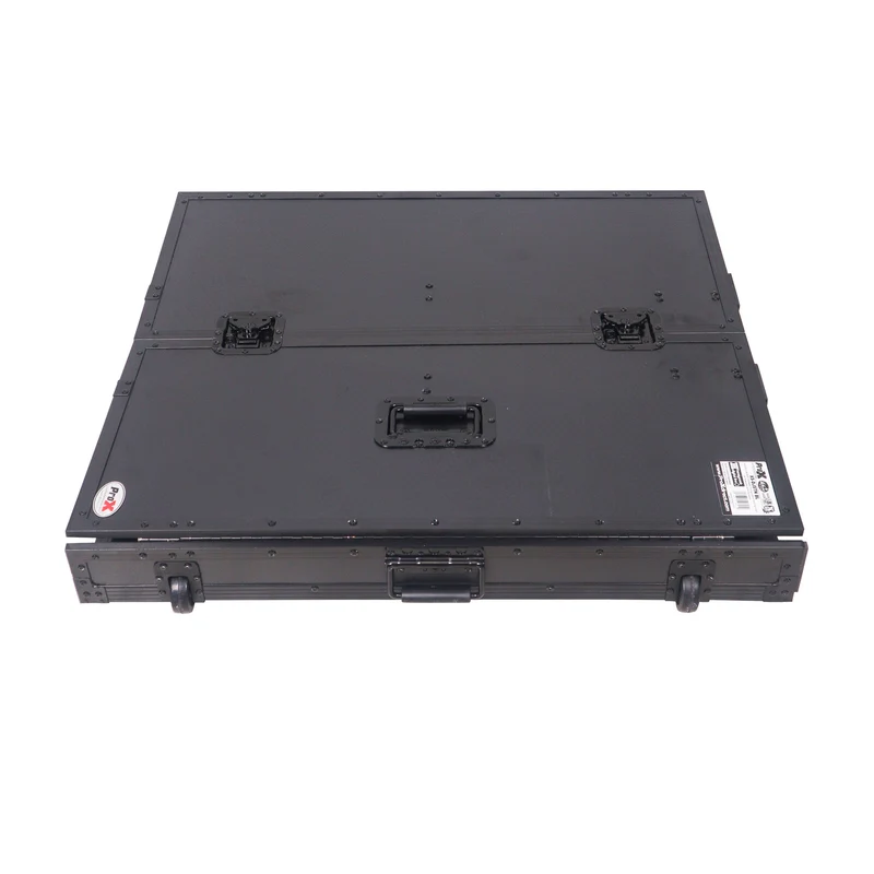 ProX XS-DJSTNBL Folding DJ Workstation Table With Rolling Wheels