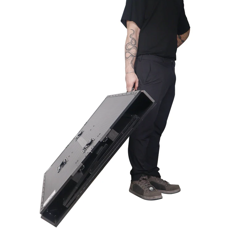 ProX XS-DJSTNBL Folding DJ Workstation Table With Rolling Wheels