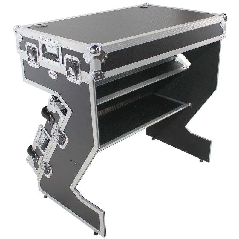 ProX XS-ZTABLEJR Folding DJ Workstation Flight Case With Wheels