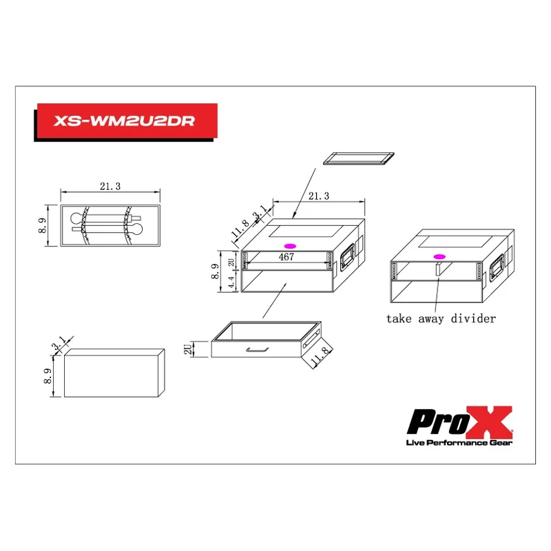 ProX XS-WM2U2DR 2U ATA Rack Case With Integrated Drawer