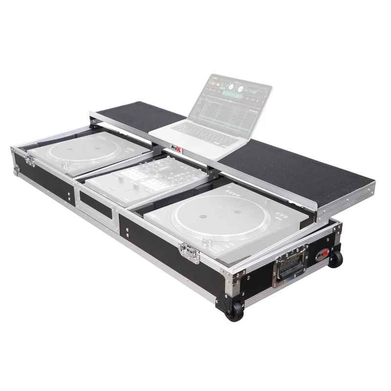 ProX XS-TMC1012WLTFSTND DJ Coffin Flight Case for Turntables and Mixer