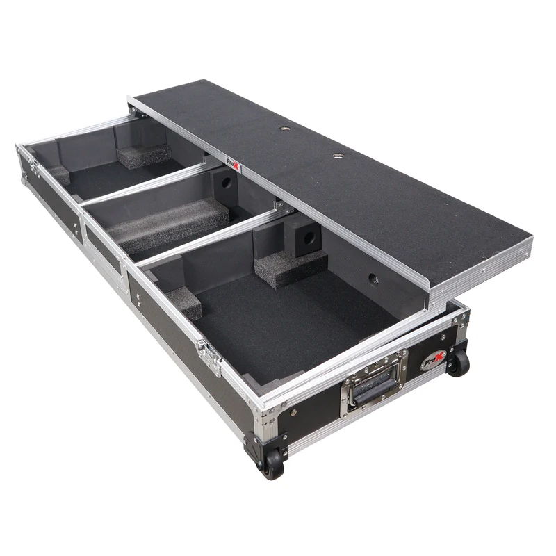 ProX XS-TMC1012WLTFSTND DJ Coffin Flight Case for Turntables and Mixer