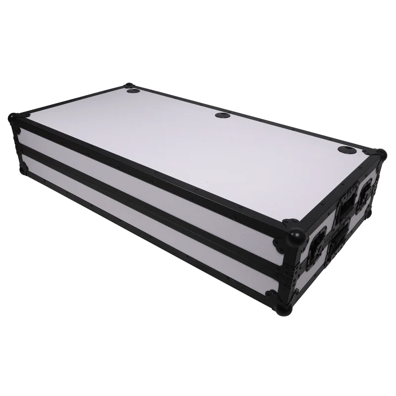 ProX Z-Table Folding DJ Table Mobile DJ Workstation With Wheels | Black/White