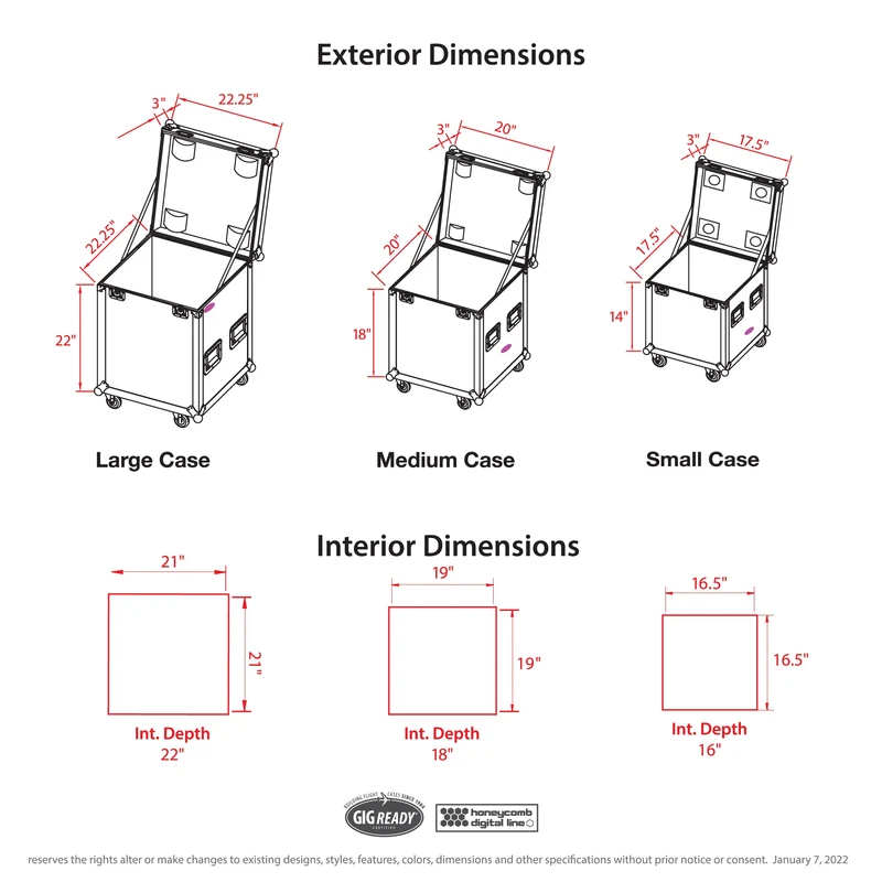 ProX XS-UTL49PKG3 Set of 3 Nested ATA Road Cases With Casters