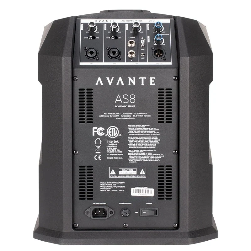 Avante Achromic AS8 Portable Column Speaker System | AC-Powered