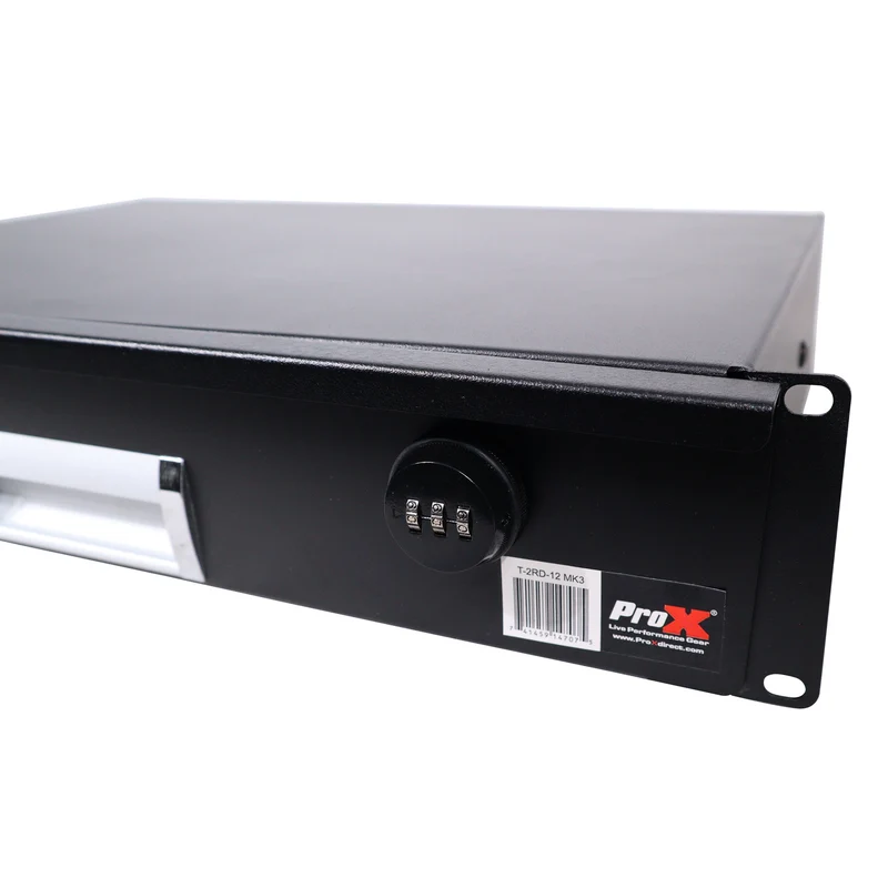 ProX Rack Mount Drawer Locking Steel Sliding Storage | 2U | 12"