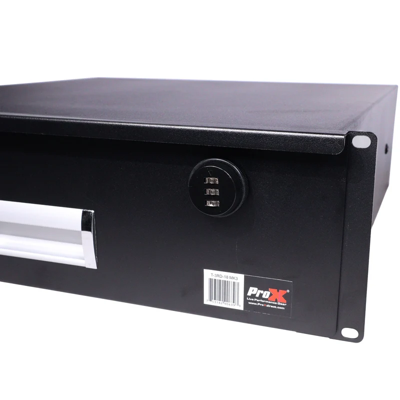 ProX Rack Mount Drawer Locking Steel Sliding Storage | 3U | 18"