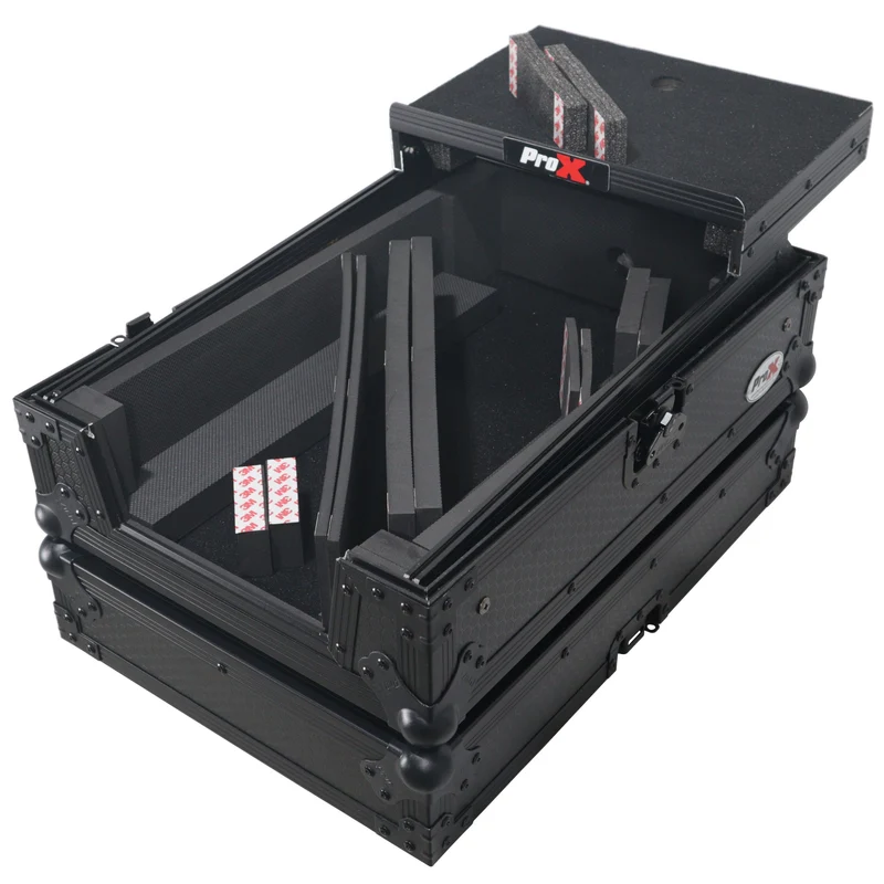 ProX ATA Flight Case for DJ Mixers Universal Road Case | Black | With Laptop Shelf